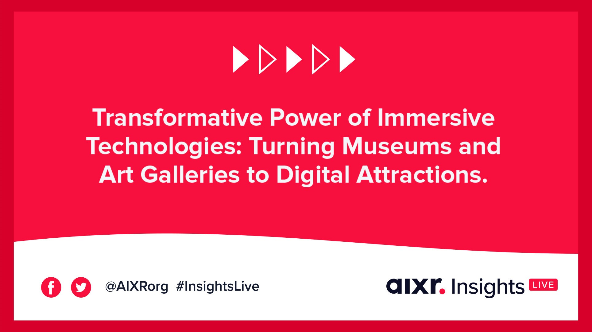 A banner for a webinar on how immersive technologies are transforming museum and art industry