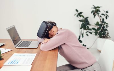 A women tired of VR education