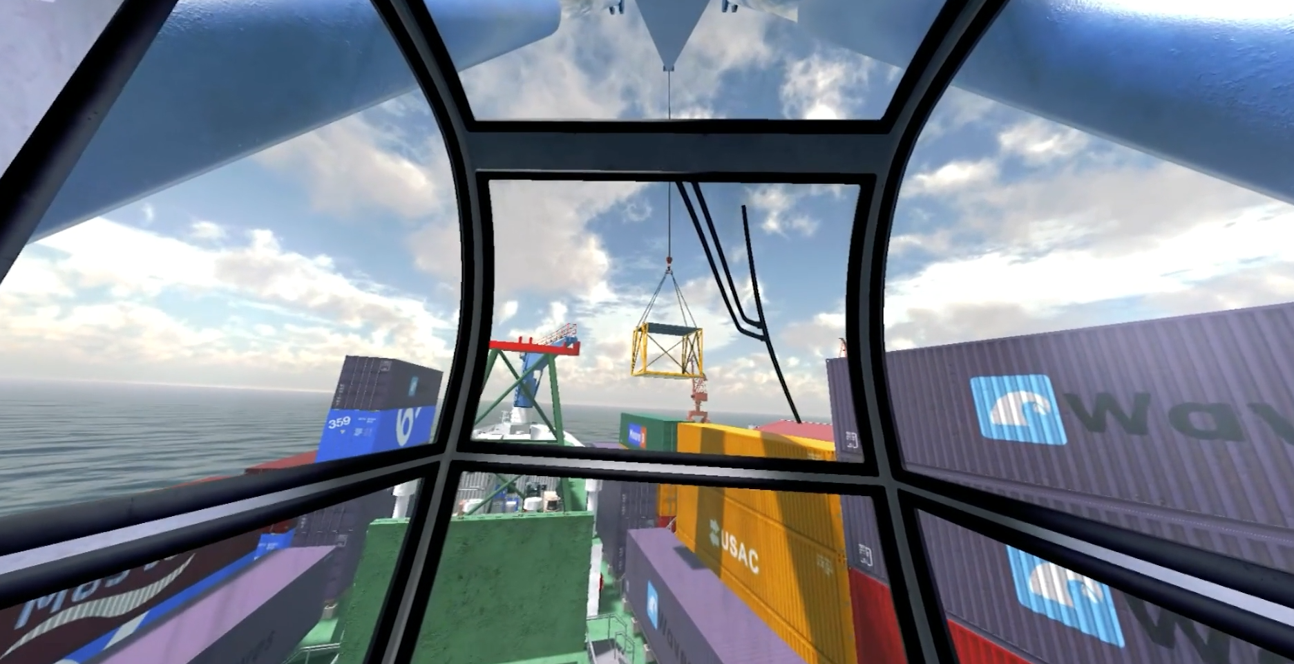VR ship crane simulator